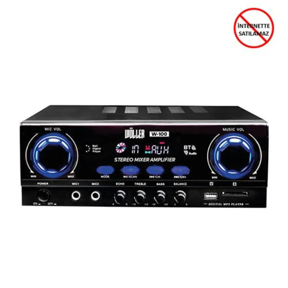 W-100 Stereo Mikser Amplifikatör