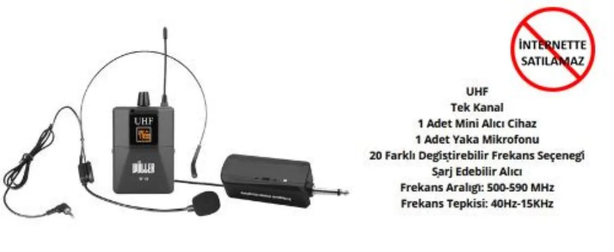 W-10 Tek Kanal Yaka Mikrofonlu Telsiz Mikrofon Seti