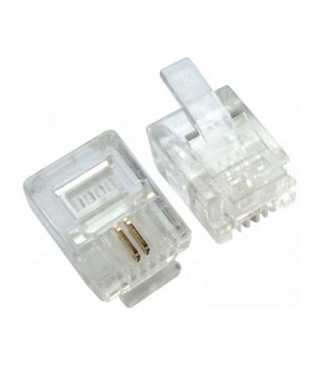 6P2C RJ11 Plug 100'lü Paket Telefon Kablosu Konnektörü