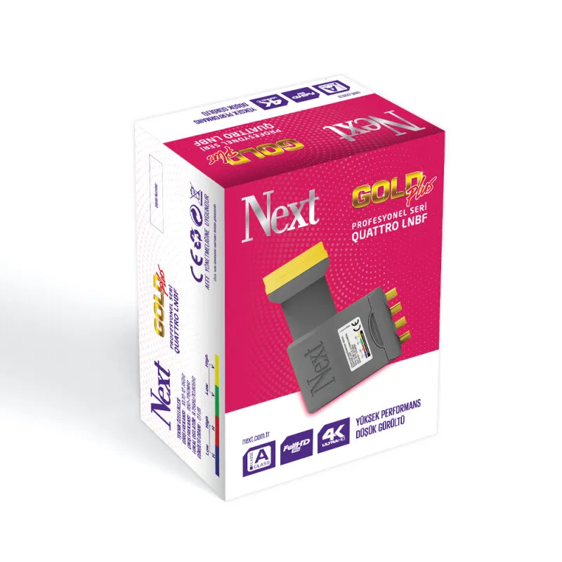 Next Plus Gold Quadro LNB, 4 Çıkışlı Uydu LNB'si