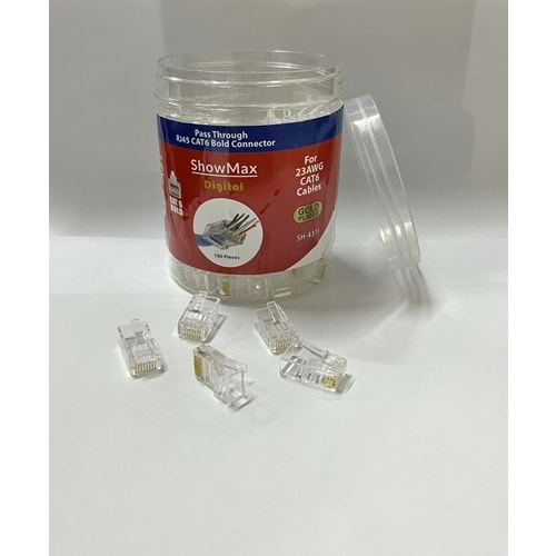 Showmax SH-4311 Cat6 RJ45 Plug Açık Uçlu 100 Adet