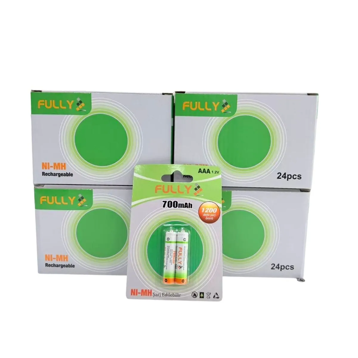 1.2V AAA Şarjlı 700 mAh İnce Pil 2'li Paket