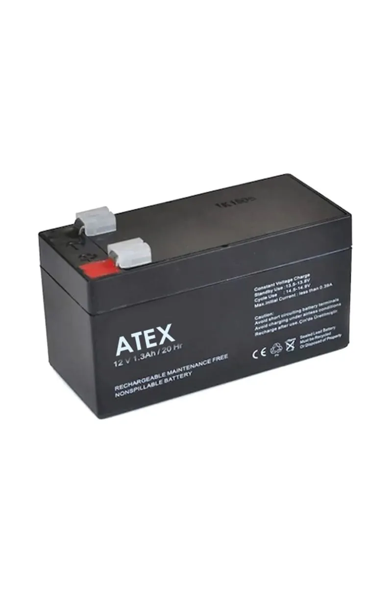 Atex 12V 1.3A Kuru Akü, Küçük Cihazlar İçin Yedek Güç