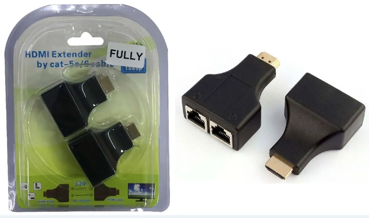 Cat6 HDMI Çevirici 2'li Set - Uzun Mesafe Aktarım