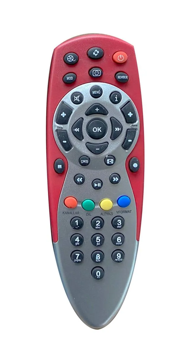 Digitürk 18E Uydu Kumandası - Kırmızı Renk Kumanda