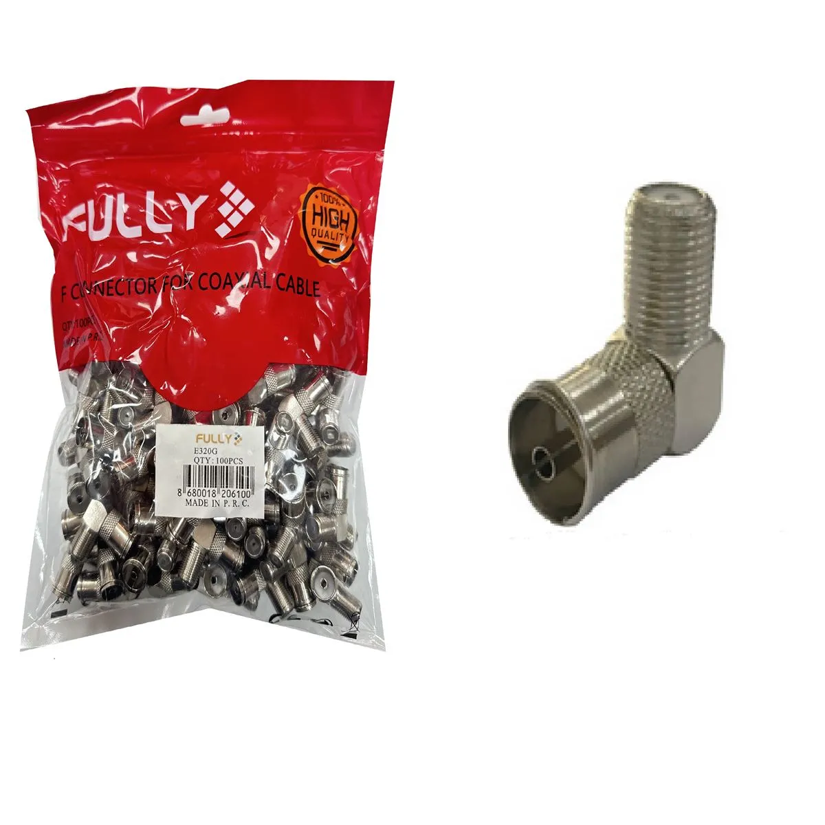 F Konnektör Dişi L Fiş 60 Ohm Dönüştürücü Jak