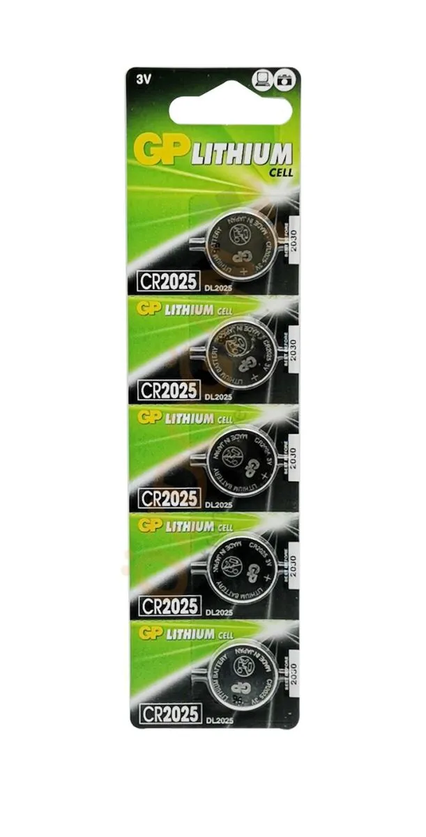 GP CR2025 3V Lityum Düğme Pil - 5'li Blister Paket