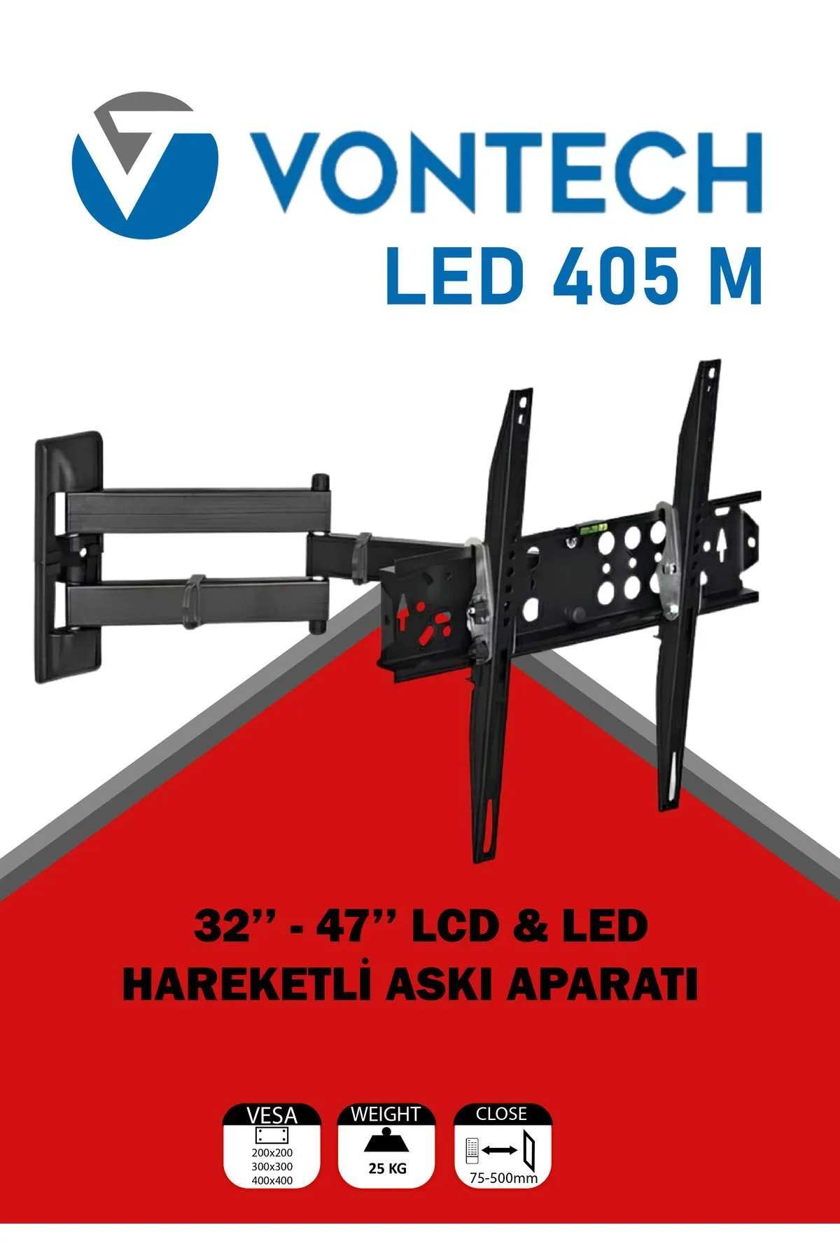 Vontech VT-405M 32-47 İnç Hareketli TV Askı Aparatı